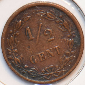 Netherlands 1891 1/2 Cent Lion animal 900506 combine shipping