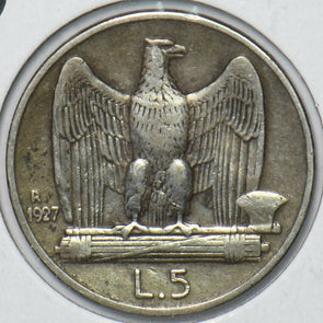 Italy 1927 5 Lire Eagle animal 296686 combine shipping