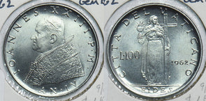 Vatican 1962 AH 1327//4H 100 Lire Gem BU 299122 combine shipping