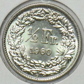 Switzerland 1960 1/2 Franc Gem BU 295565 combine shipping