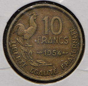France 1954 10 Francs Rooster animal  290158 combine shipping