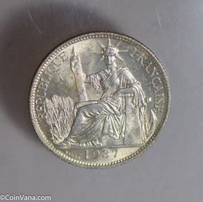 French Indo china 1937 20 Cents silver rare this nice BU0501 combine shipping