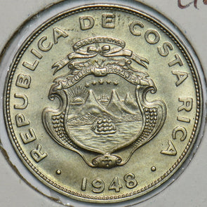 Costa Rica 1948 25 Centimos Gem BU 491308 combine shipping