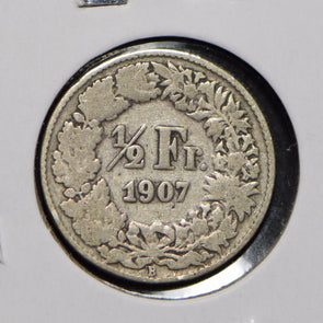 Switzerland 1907 1/2 Franc  900752 combine shipping