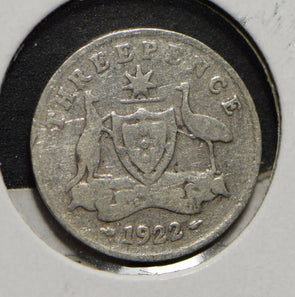 Australia 1922 3 Pence Kangaroo animal Emu  901241 combine shipping