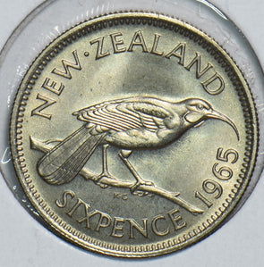 New Zealand 1965 6 Pence Huia bird 298651 combine shipping