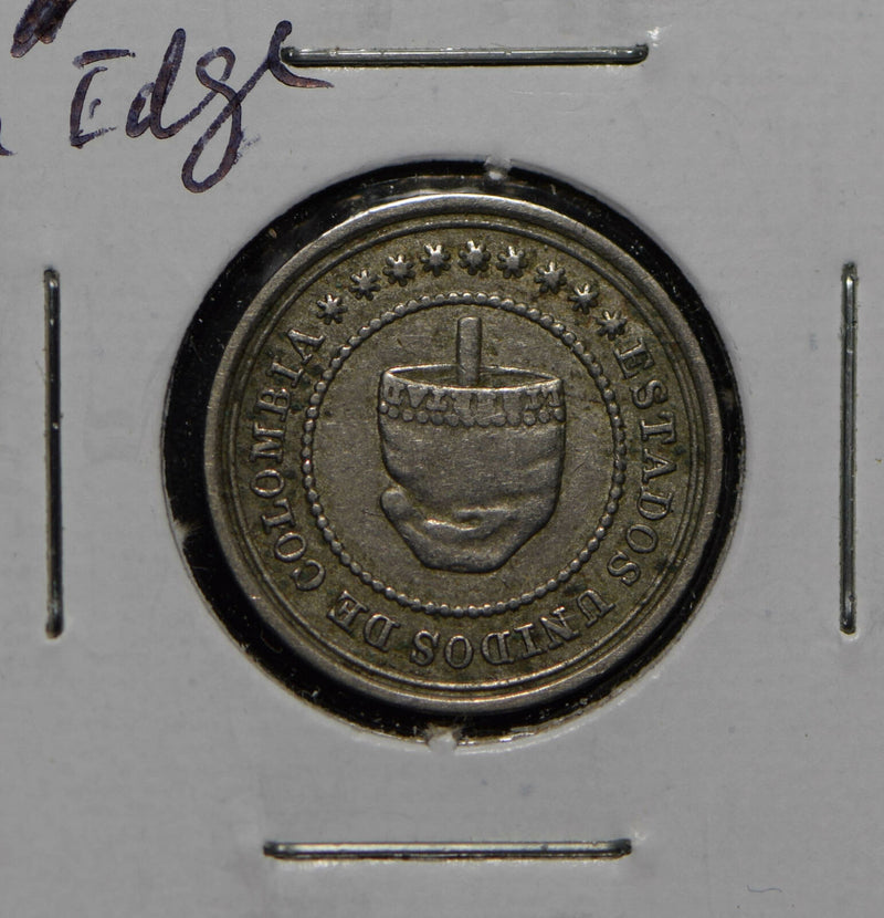 Colombia 1881 2 1/2 Centavos plain edge 290281 combine shipping