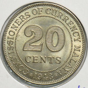 Malaya 1948 20 Cents 491456 combine shipping