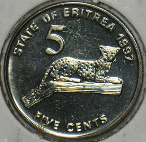 Eritrea 1997 5 Cents Leopard animal BU 152078 combine shipping