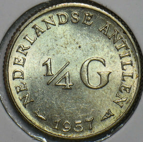 Netherlands Antilles 1957 1/4 Gulden 152462 combine shipping