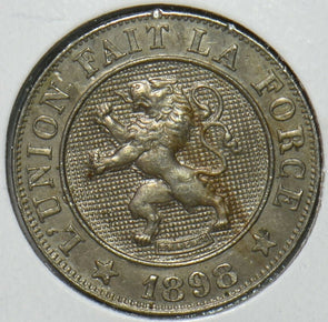 Belgium 1898 10 Centimes Lion animal 296919 combine shipping