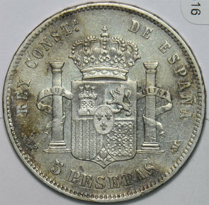 Spain 1888 5 Pesetas 491316 combine shipping