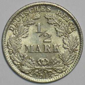 Germany 1918 1/2 Mark Eagle animal Empire 197399 combine shipping