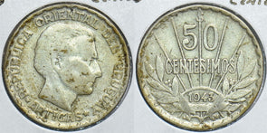 Uruguay 1943 50 Centesimos 198484 combine shipping