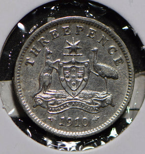 Australia 1910 3 Pence Kangaroo animal Emu  292022 combine shipping