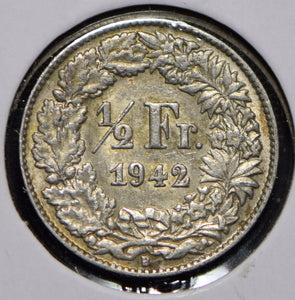 Switzerland 1942 1/2 Franc  150060 combine shipping