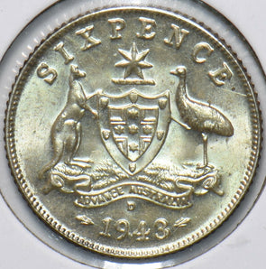 Australia 1943 6 Pence Kangaroo animal Ostrich Georgivs VI 902039 combine shippi