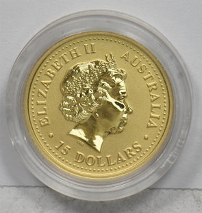 2003 Gold Australia $15 1/10oz Lunar Goat GEM Bu GL0301