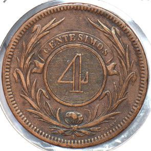 Uruguay 1869 4 Centesimos 294416 combine shipping