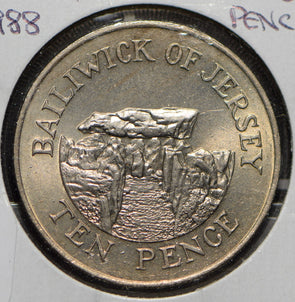 Jersey 1988 10 Pence  191168 combine shipping