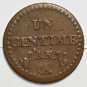 France 1798 ~99 Centime L'AN-7 491469 combine shipping