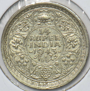 British India 1943 1/4 Rupee 150963 combine shipping