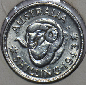 Australia 1943 S Shilling Merino ram animal 902614 combine shipping