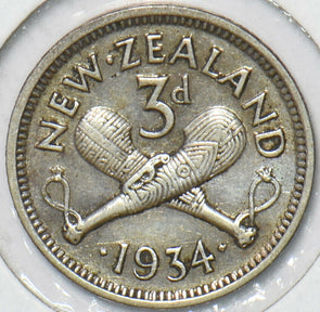 New Zealand 1934 3 Pence 151353 combine shipping