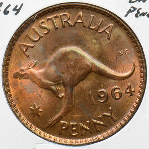 Australia 1964 Queen Elizabeth II Penny Kangaroo animal 292857 combine shipping