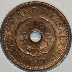 Rhodesia 1957 Nyasaland 1/2 Penny Giraffe animal 196039 combine shipping