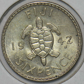 Fiji 1942 S 6 Pence Sea turtle animal 297150 combine shipping