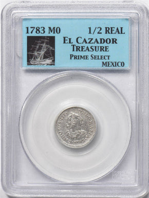 1783 Silver Mexico MO 1/2 Real El Cazador Treasure PCGS PC1663