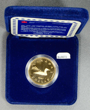 Canada 1987  Dollar  with box and certificate BU0072 combine shipping