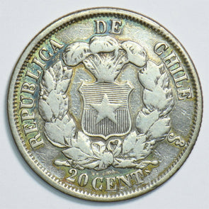 Chile 1866 20 Centavos Condoranimal 240931 combine shipping