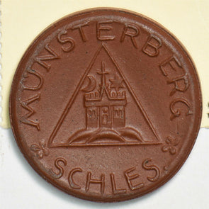 Germany 1920 ~40 50 Mark Porcelain Notgeld MUNSTERBERG SCHLES 298375 combine shi