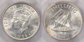 Fiji 1942 S Shilling PCGS MS 62 PI0110 combine shipping