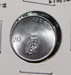 Slovenia 1992 20 Stotinov Owl animal  900233 combine shipping