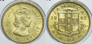Jamaica 1962 1/2 Penny BU 241024 combine shipping