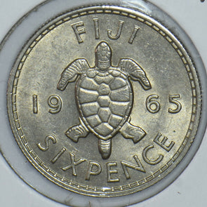 Fiji 1965 6 Pence Turtle animal Emu 191424 combine shipping