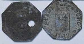 Germany 1917 5 Pfennig 2 coins Flensburg Valid and Devalued 293077 combine shipp