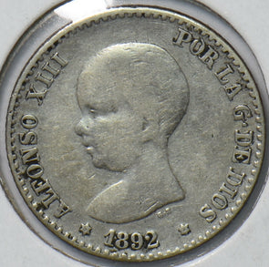 Spain 1892 50 Centimos 192782 combine shipping