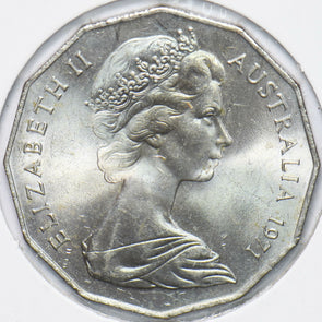 Australia 1971 Queen Elizabeth II 50 Cents Kangaroo animal Ostrich Austraila Coa