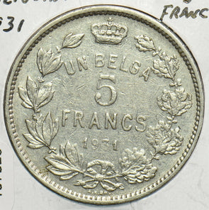 Belgium 1931 5 Francs 0 197820 combine shipping