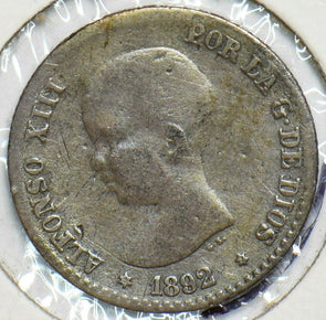 Spain 1892 50 Centimos 197263 combine shipping