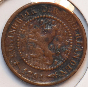 Netherlands 1891 1/2 Cent Lion animal 900506 combine shipping