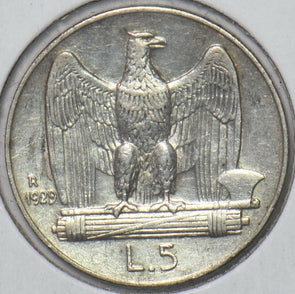 Italy 1929 5 Lire Eagle animal 296049 combine shipping