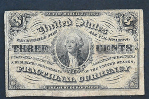 US 1863 Fractional 3 CENT Fine-VF Third Issue FR#1227 RN0092 combine shipping