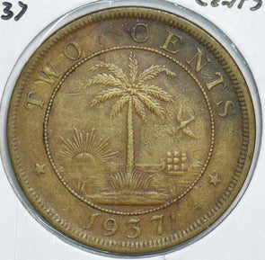 Liberia 1937 2 Cents Elephant 240987 combine shipping
