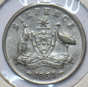 Australia 1951 6 Pence Kangaroo animal Emu 902566 combine shipping