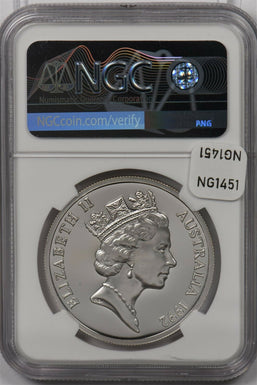 Australia 1992 25 Dollar silver NGC Proof 69UC Jubilee Queen Mother NG1451 combi